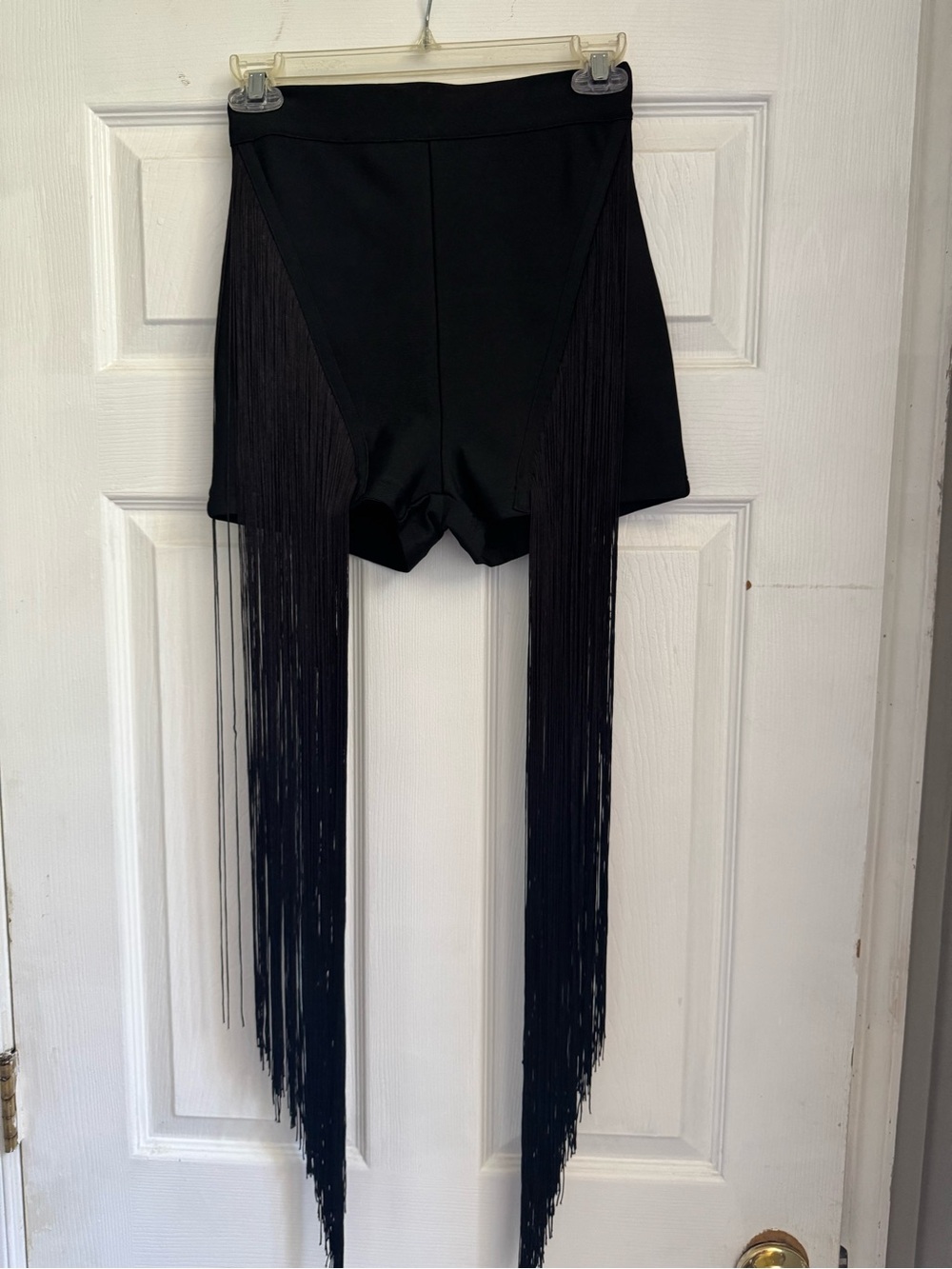 Black Fringe Mini Skirt Shorts - Women's Statement Skirt